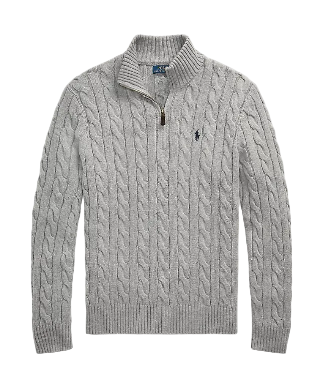 (Grey) Knit Quarter Zip